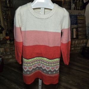 Gymboree Acrylic Knit Sweater Dress Size 5 in Pink, White, Multicolor‎ Co…